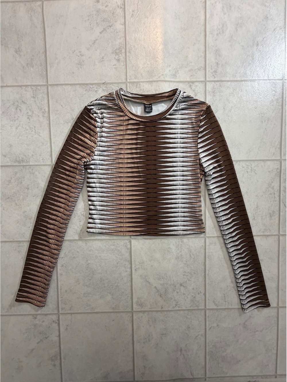 Shein striped long sleeve crop top size XS